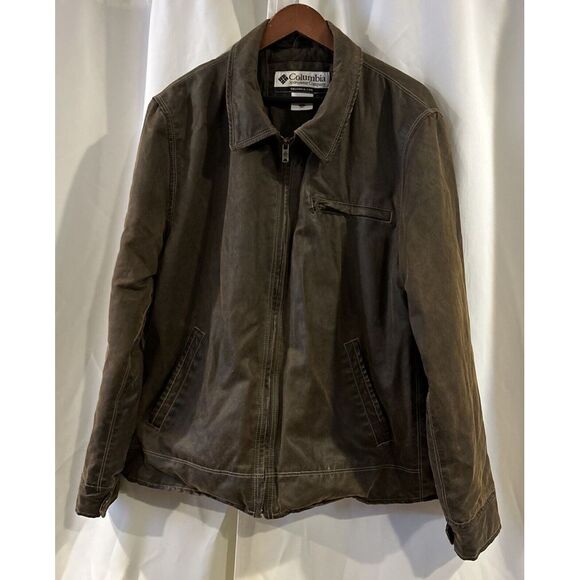 Columbia Jacket Men Medium Aviator Cotton Lined Bomber - Picture 2 of 6